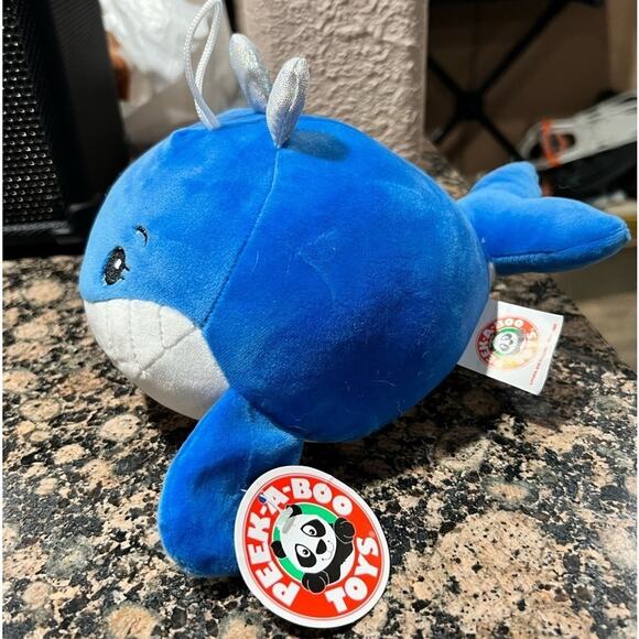 PEEK a Boo Toys Blue Whale Plush 8" Stuffed Animal Toy NWT - Picture 3 of 7